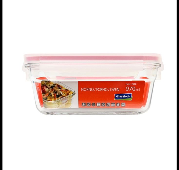 Caserola dreptunghiulara,sticla, 970ml - Glasslock