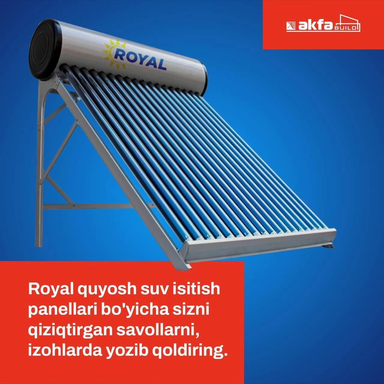 Royal quyosh suv isitish panellari va kollektorlar