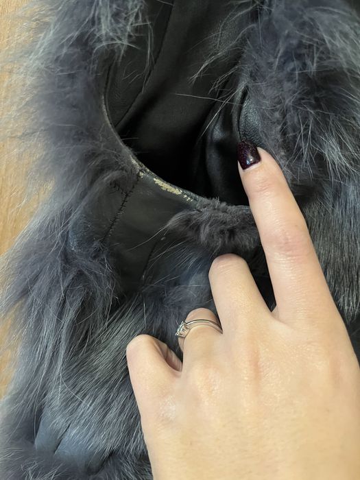 Пухен елек с естествен  косъм