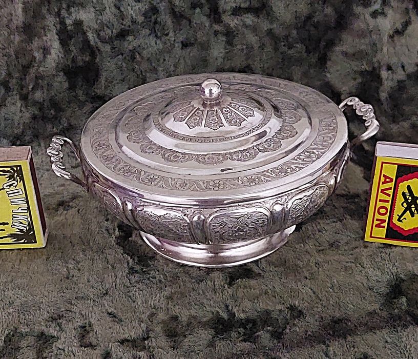 Сахарница серебро 84 пробы вес 324 грамм. Старая Персия Иран. Ляпота.