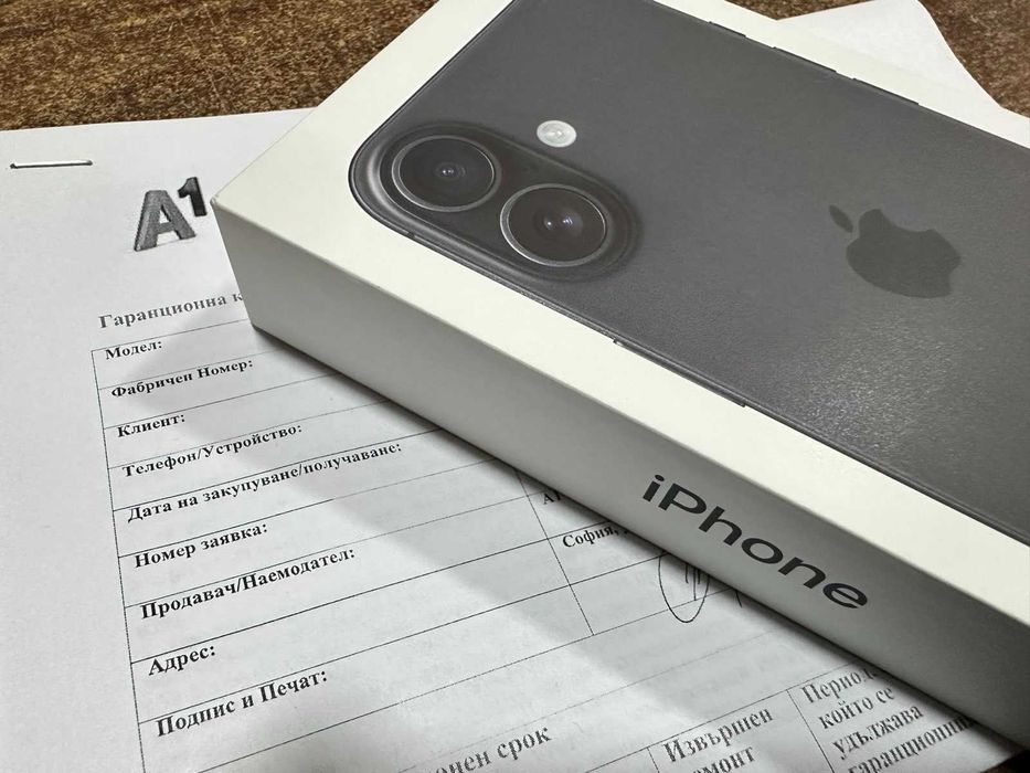 НОВ Apple iPhone 16 128GB Black / Гаранция 24м. / запечатан