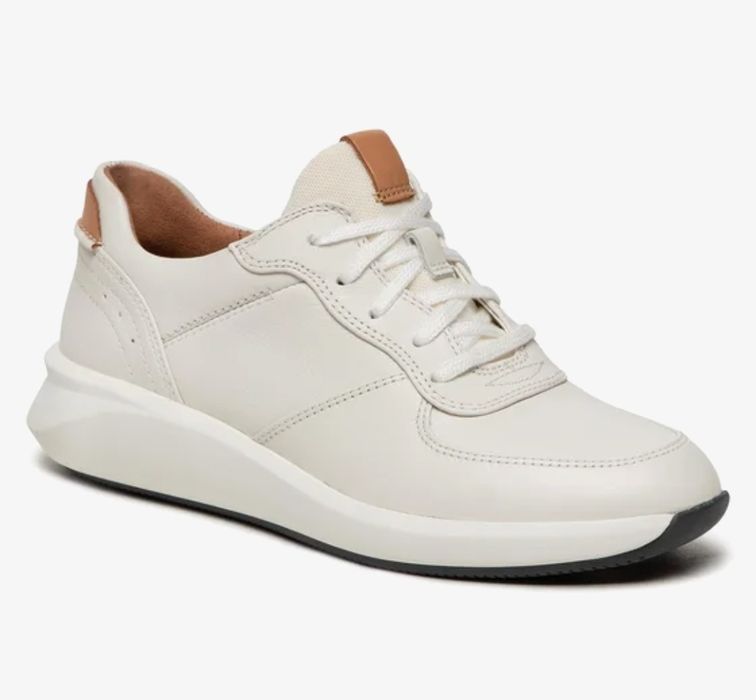 Clarks кецове сникърси маратонки бели бял 36 ествествена кожа