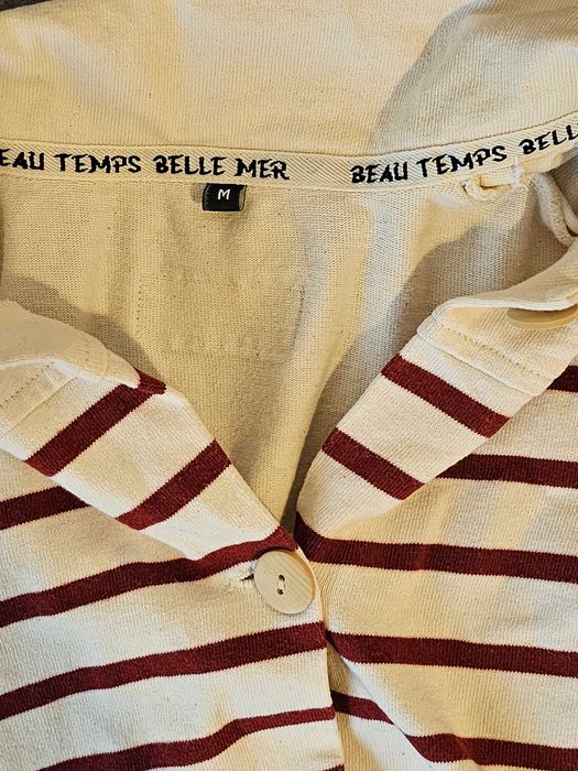 Cardigan in dungi cu nasturi de lemn 100% bumbac