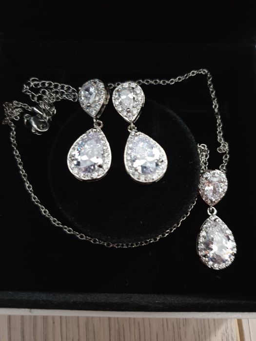 Colier și cercei mireasă sau ocazie