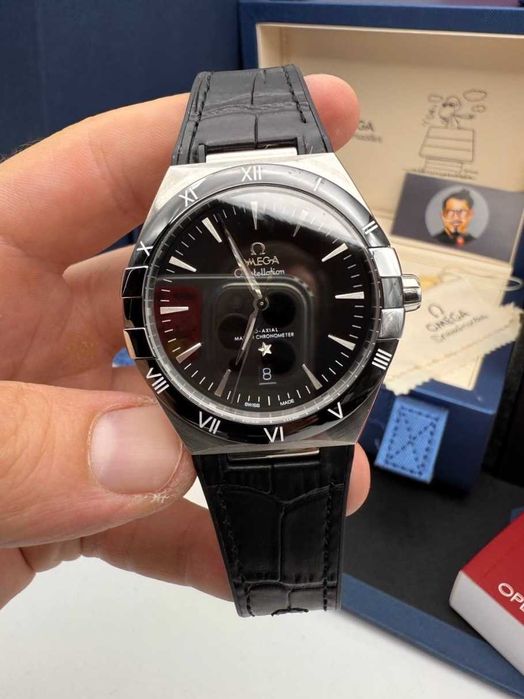 omega constellation co-axial blue/black