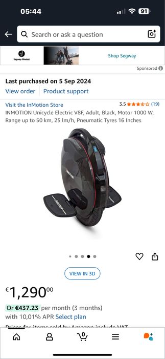 Monociclu    INMOTION  Electric V8F,
