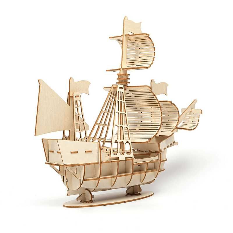 3D дървен пъзел-кораб