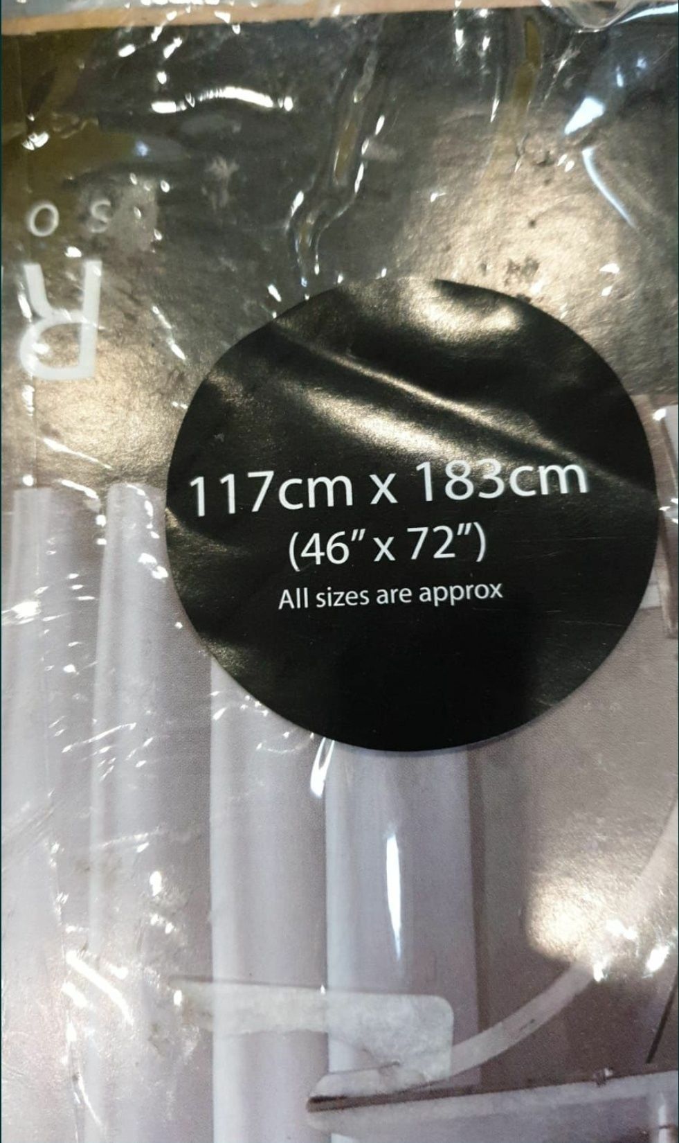 Draperii albe căptusite 117/183cm,set de 2 bc