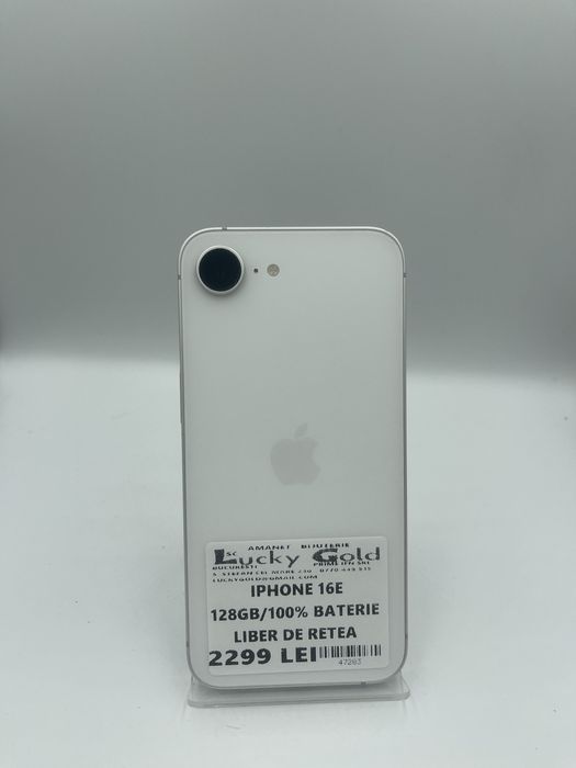 Iphone 16e 128GB / 100% BAT (104C) #47283