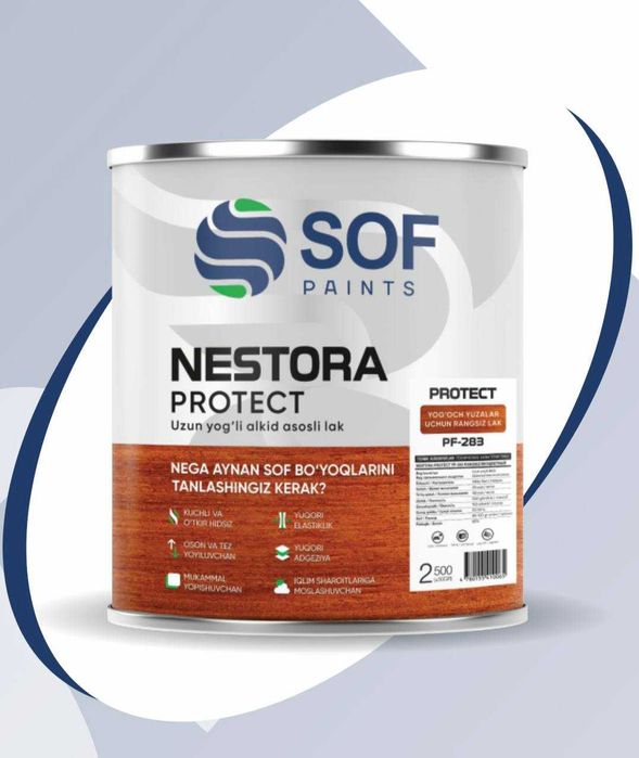 NATIVA VARNISH PF-283 - Uzun yog`li alkid asosli rangsiz lаk 2,5 kg