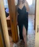 Rochie neagra satinata de nunta