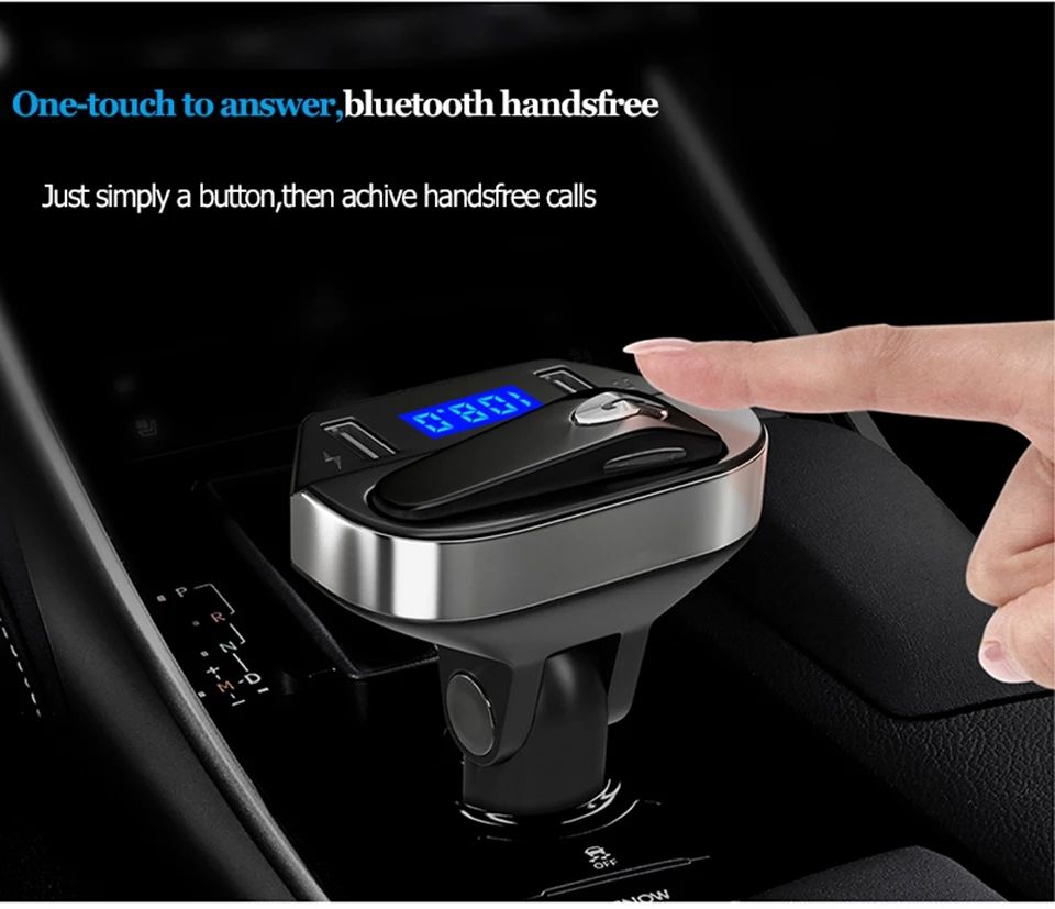 Set Modulator V9 Fm-Car Kit+Cască Hands Free Bluetooth, USB