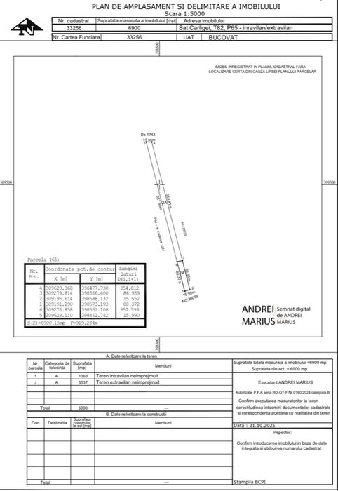 Teren Bucovăț 3900 m la 5 km de Craiova