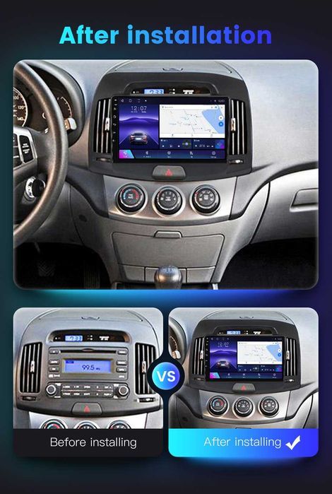Navigatie Android 14 HYUNDAI ELANTRA 2006 1/8 Gb Waze CarPlay CAMERA