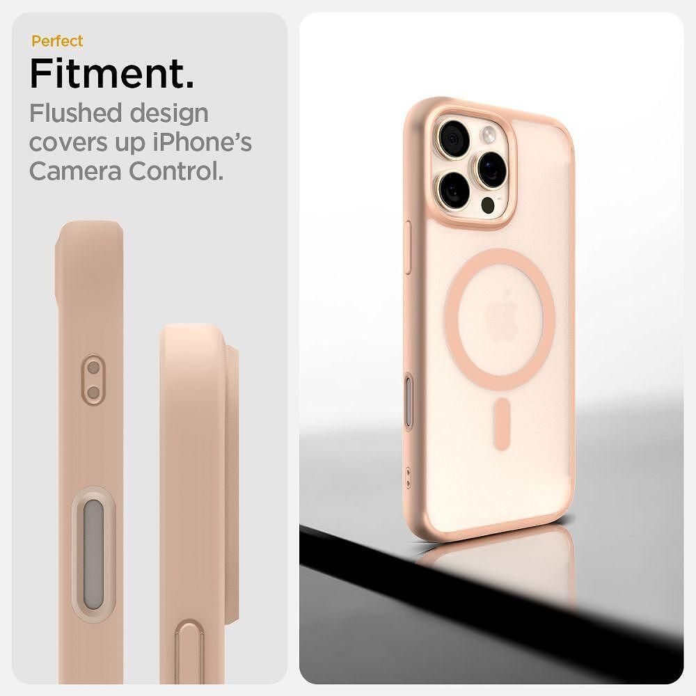 Spigen ultra hybrid "t" mag magsafe за iphone 16 pro max frost rose ti