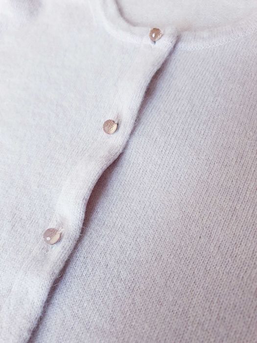 Cardigan pulover roz angora lana Benetton