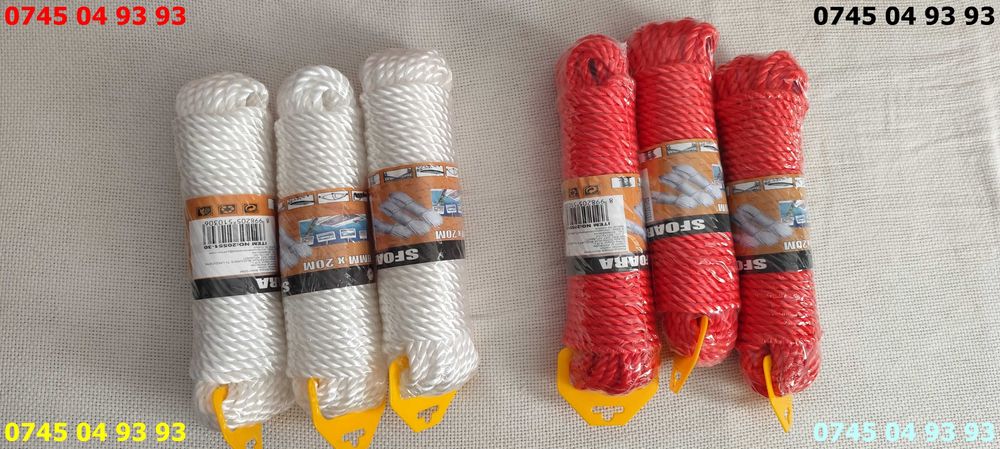 franghie sfoara 20m diametru 8mm nailon plastic nu se uda