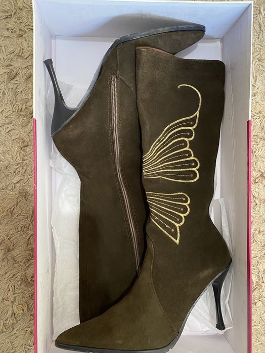 Дамски ботуши естествен велур- 41 номер,