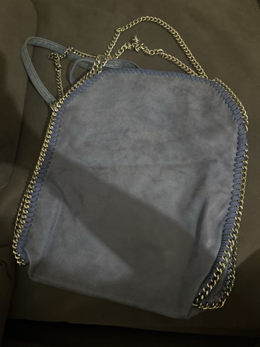 Geanta dama albastra cu lanturi