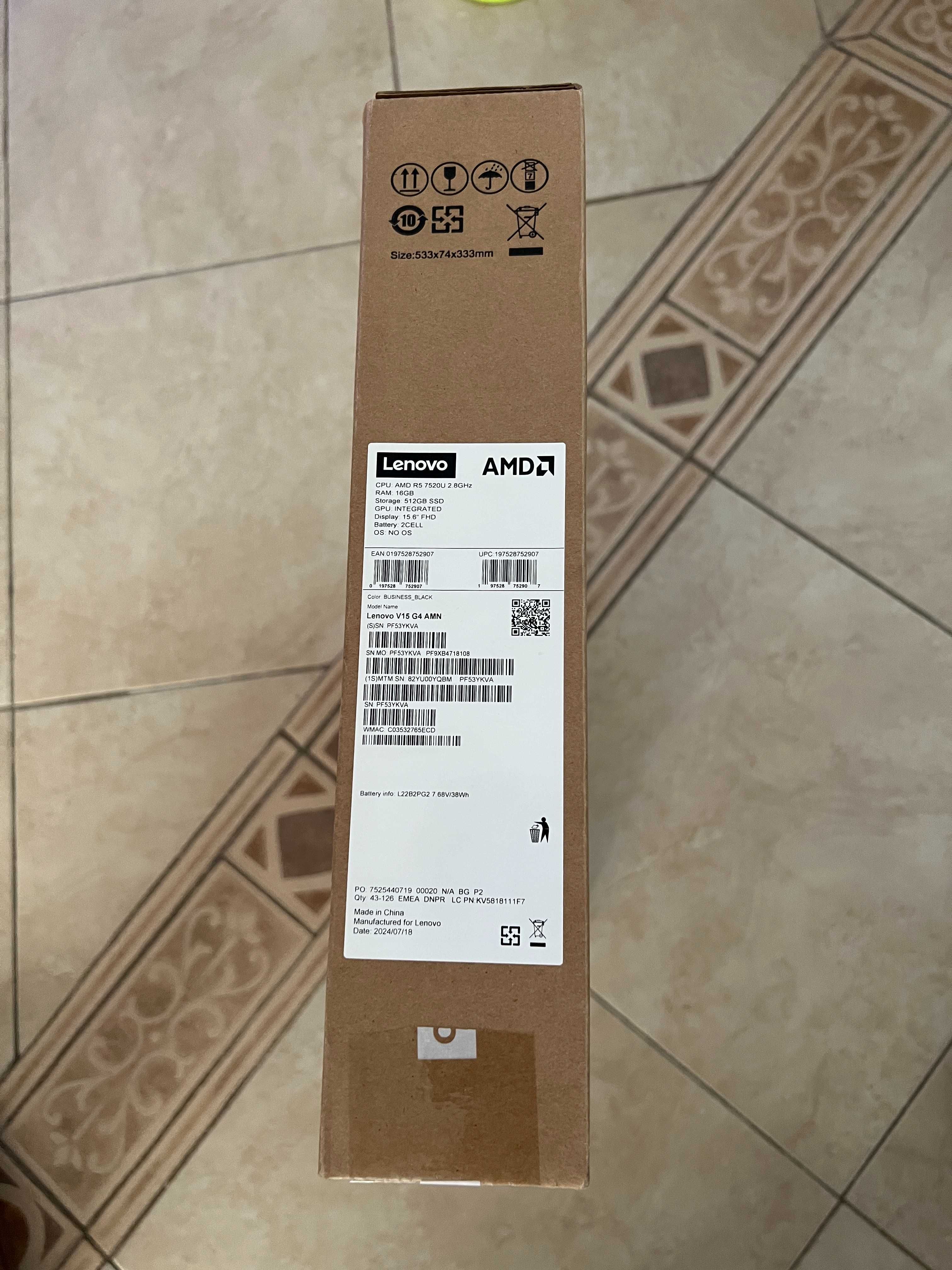 Лаптоп Lenovo V15 G4 AMD R5 7520U*2,8GHz*15,6" FHD*16GB RAM*512GB SSD*