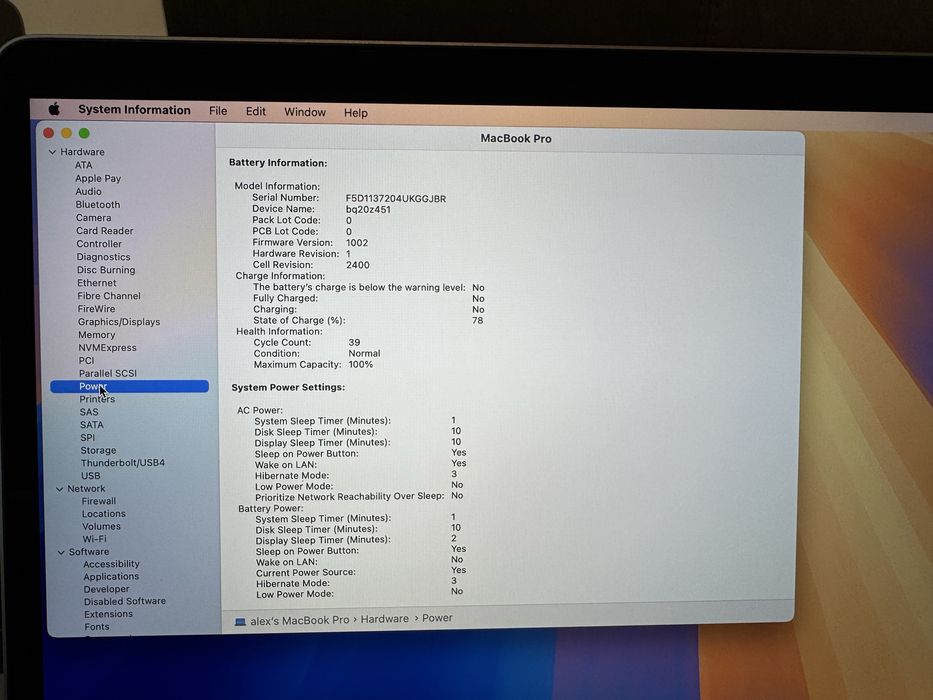 Macbook Pro 13 13” Touchbar 2020 M1 8Gb SSD 512GB ca nou