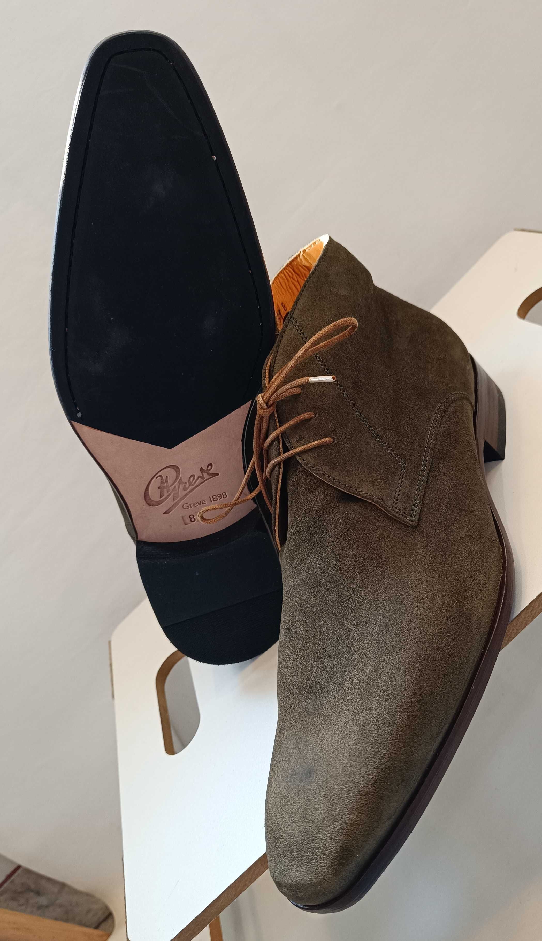 Ghete chukka 42 42.5 43 de lux GREVE NOI lucrate manual piele naturala