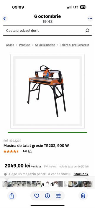 Vand masina de taiat gresie Clipper