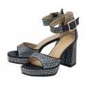 Дамски сандали Ravel Dark Navy Satin Kelso Heeled Sandals