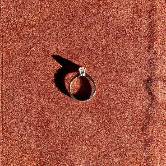 Inel de platina cu diamant natural 0,50 carate