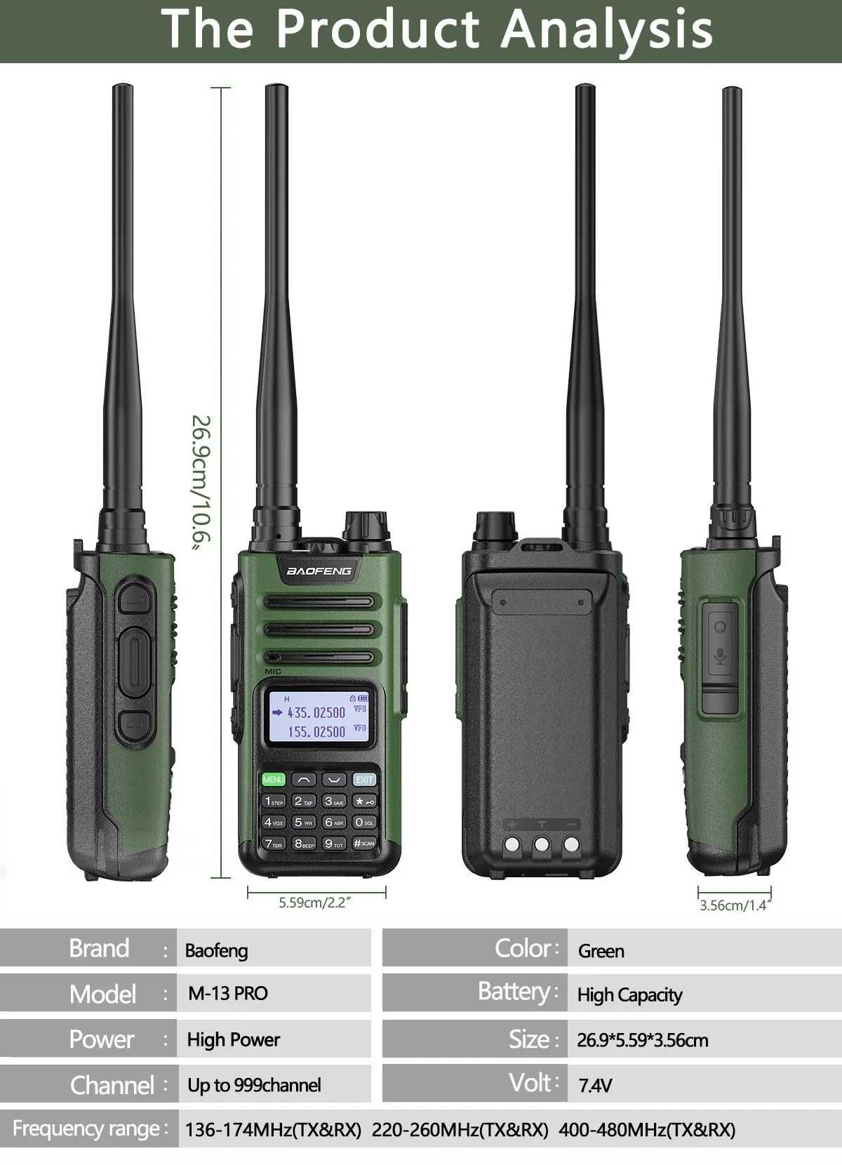 Statie Baofeng Walkie-talkie M-13 PRO 2025  Neagra, Stand incarcare