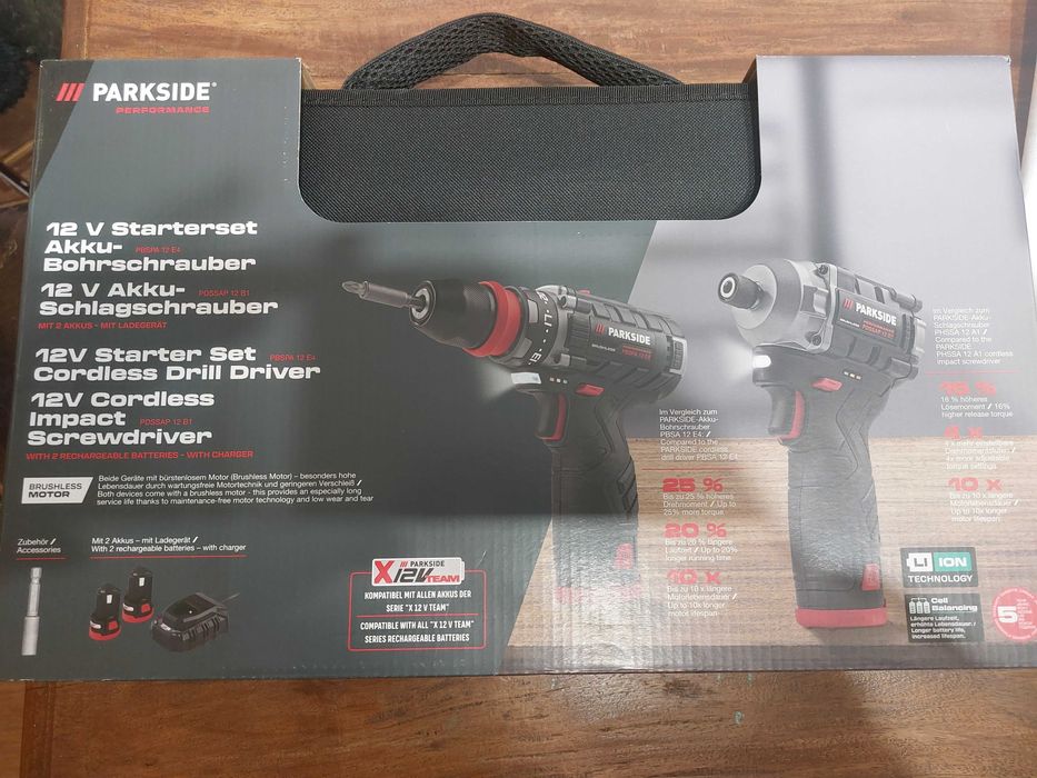 Parkside Performance 12v, pachet filetanta+impact