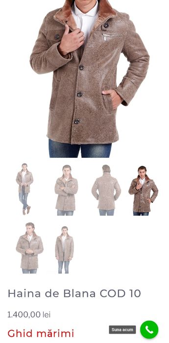 Vand Cojoc de Iarna Barbatesc piele naturala