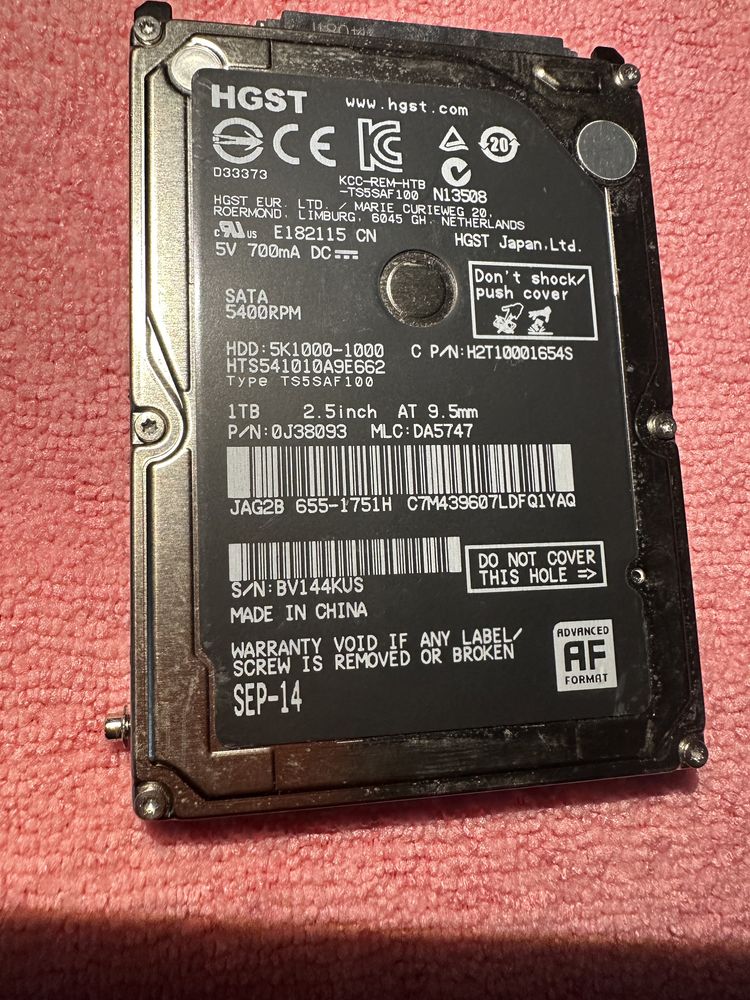 HDD laptop HGST 1 tb /1000 gb Sata 3