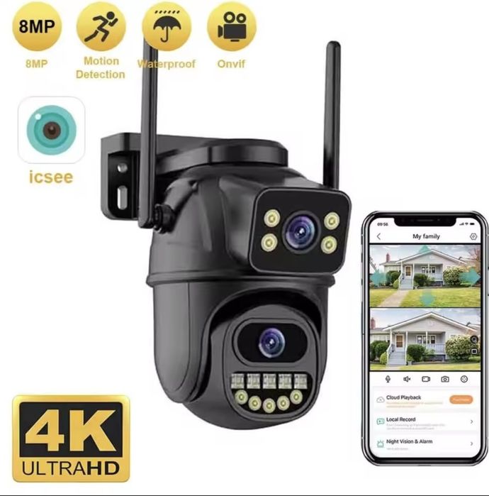 Двойна wi-fi камера 8 МР Icsee