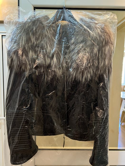 Кожено яке естествена кожа с яка от лисица