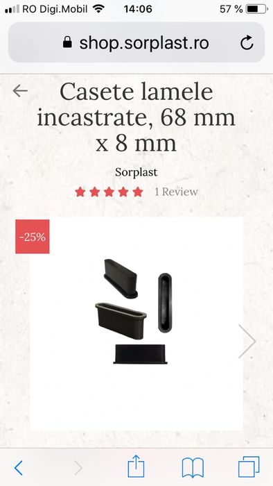 Casete lamele incastrate 68*8 mm