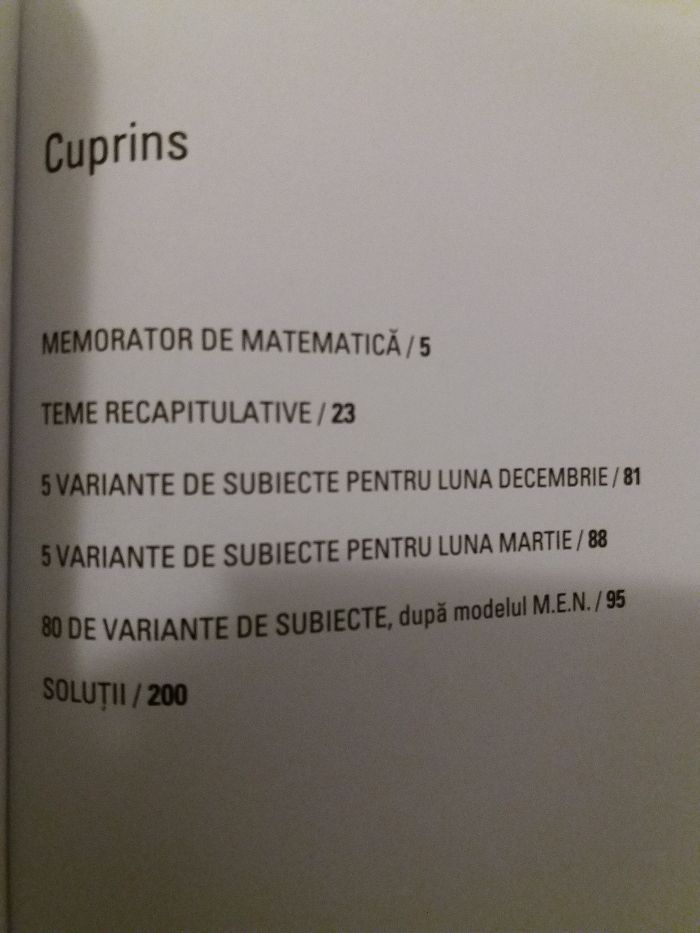 Matematica. Evaluare Nationala 2019. Clasa a VIII-a