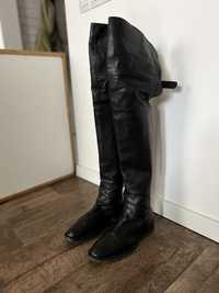 Черни кожени чизми Dolce & Gabbana