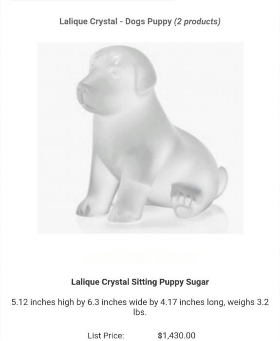 Bibelou cristal puppy catel Lalique France