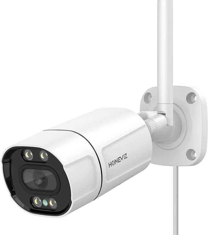 Външна камера Homeviz, 2K WiFi,нощно виждане, двупосочно аудио,IP66 в