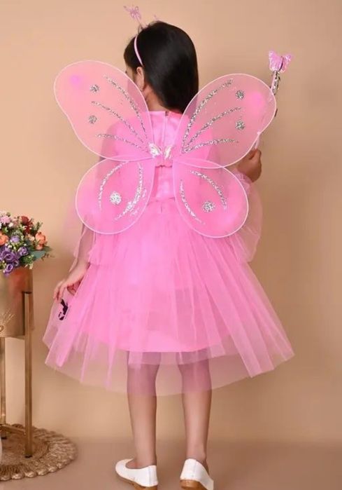 Led Комплект Пеперуда, 4 части, светеща пола с крила, пръчка и диадема