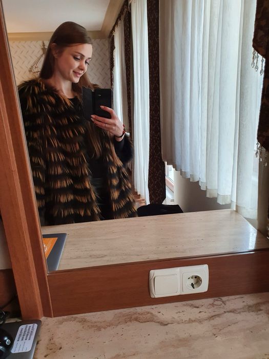 Тонкая демисезонная накидка из натурального меха (турция)