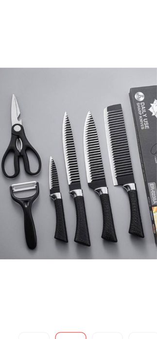 Набор кухонных ножей из нержавеющей стали новый