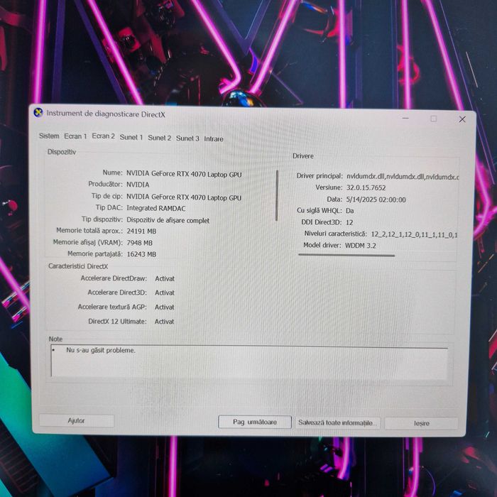 Laptop Gaming ACER Predator Helios 16 i9-13900HX 32GB SSD 1TB  RTX4070