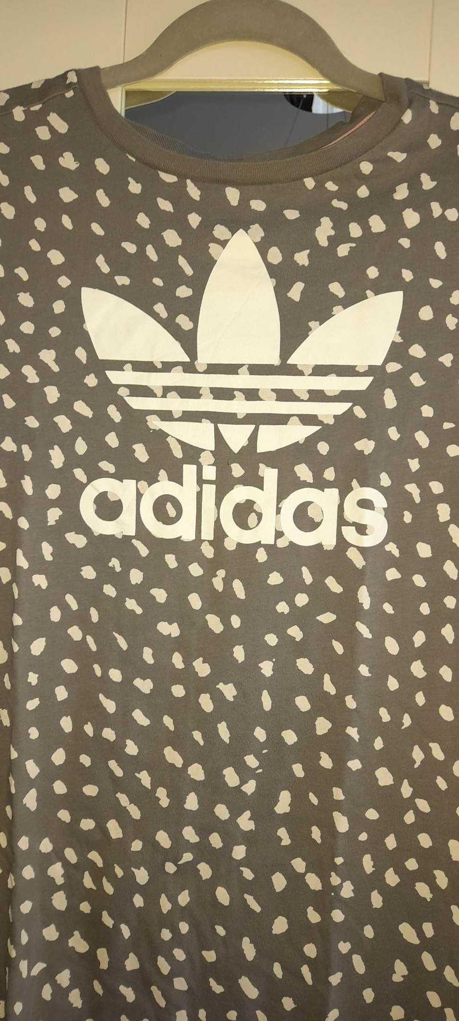 Памучна детска рокля Adidas за ръст 164