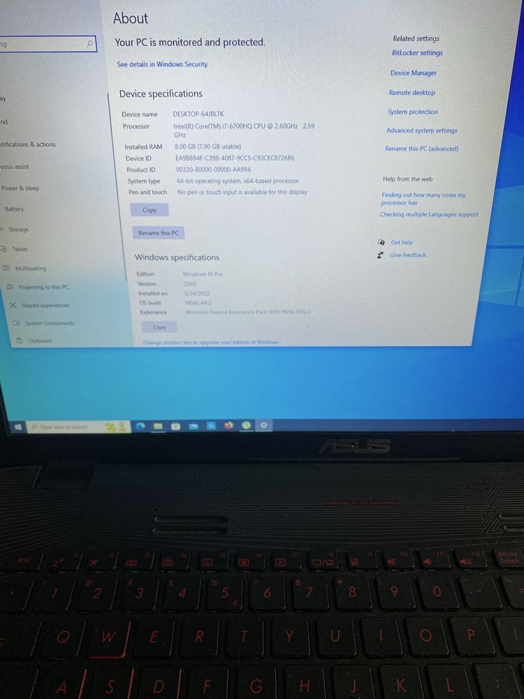 Laptop ASUS Gaming 17.3"
