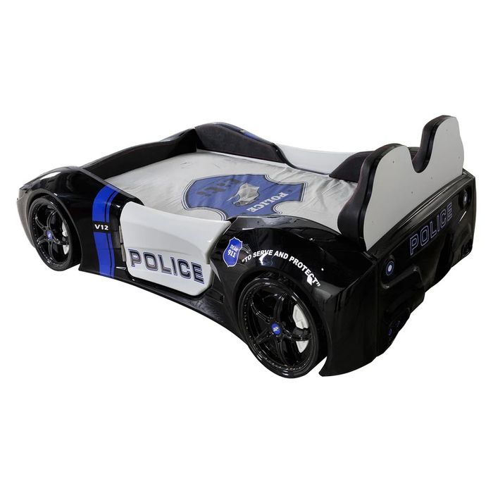 POLICE Pat copii 90x190cm, somieră si saltea incluse