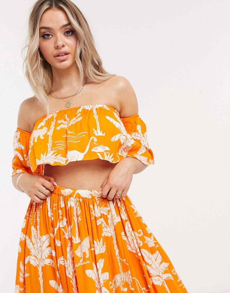 Тропически комплект сет пола и топ джунгла на Asos