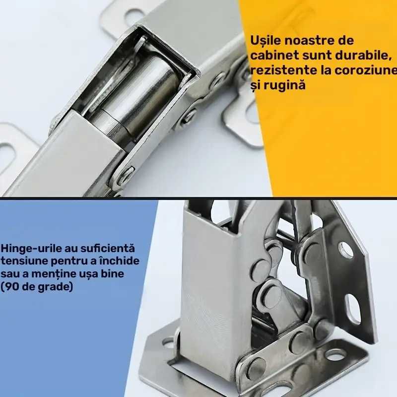 Balamale pentru uși de dulap cu instalare ușoară fără găurire