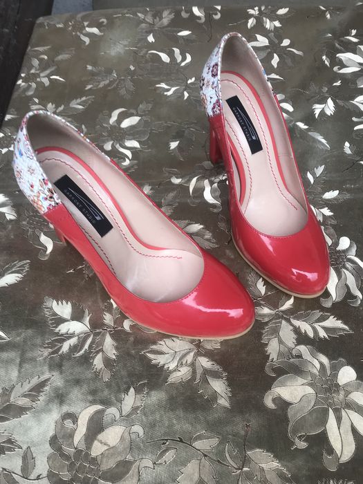 Pantofi Dama cu Toc Piele Naturala Rosii Noi Garkoni Negociabil